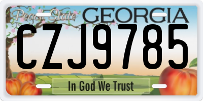 GA license plate CZJ9785