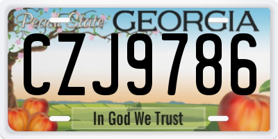GA license plate CZJ9786