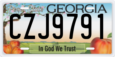 GA license plate CZJ9791