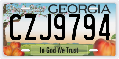 GA license plate CZJ9794