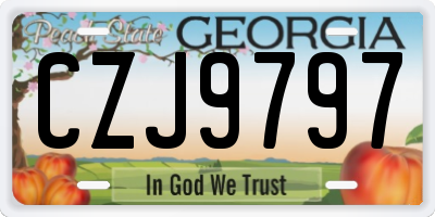 GA license plate CZJ9797