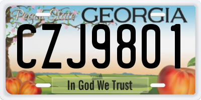GA license plate CZJ9801