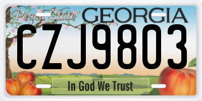 GA license plate CZJ9803