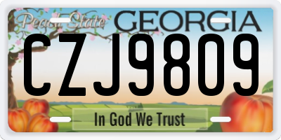 GA license plate CZJ9809