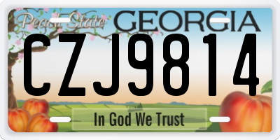 GA license plate CZJ9814