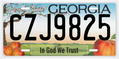 GA license plate CZJ9825
