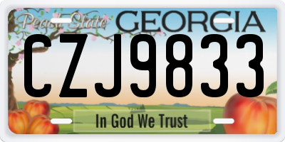 GA license plate CZJ9833