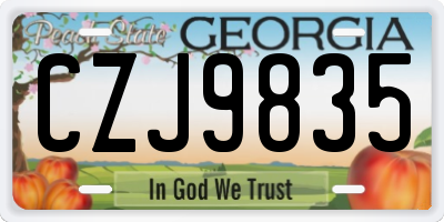 GA license plate CZJ9835