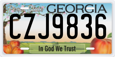 GA license plate CZJ9836