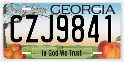 GA license plate CZJ9841