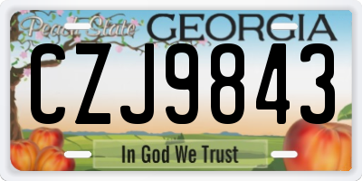 GA license plate CZJ9843