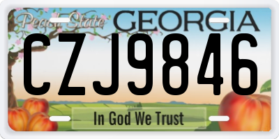 GA license plate CZJ9846
