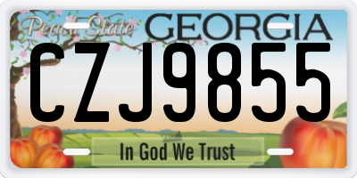 GA license plate CZJ9855