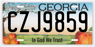 GA license plate CZJ9859