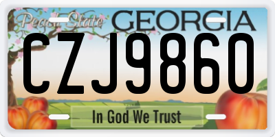 GA license plate CZJ9860