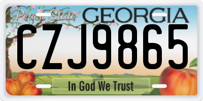 GA license plate CZJ9865