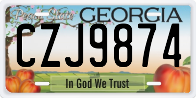 GA license plate CZJ9874