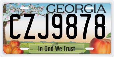 GA license plate CZJ9878