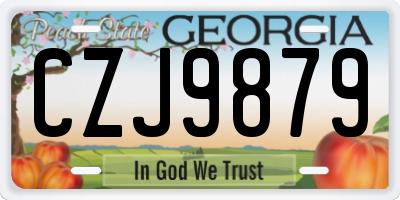GA license plate CZJ9879