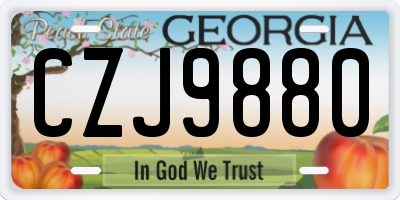 GA license plate CZJ9880