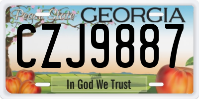 GA license plate CZJ9887