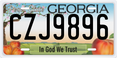 GA license plate CZJ9896