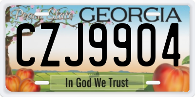 GA license plate CZJ9904