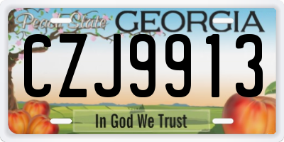 GA license plate CZJ9913