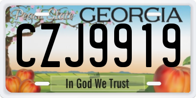 GA license plate CZJ9919