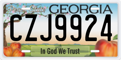 GA license plate CZJ9924
