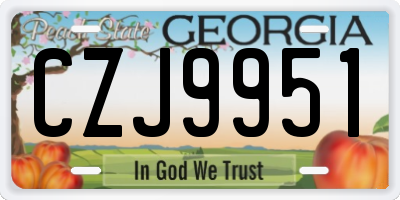 GA license plate CZJ9951