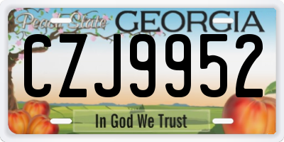 GA license plate CZJ9952