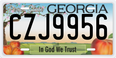 GA license plate CZJ9956