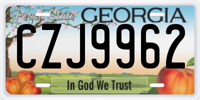GA license plate CZJ9962