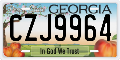 GA license plate CZJ9964