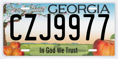 GA license plate CZJ9977