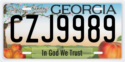 GA license plate CZJ9989