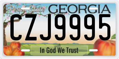 GA license plate CZJ9995