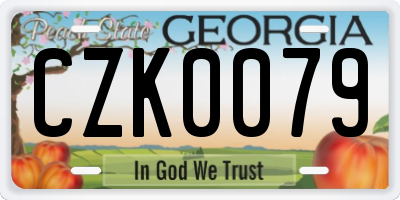 GA license plate CZK0079