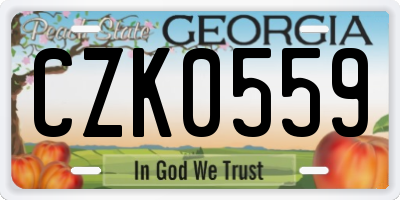 GA license plate CZK0559