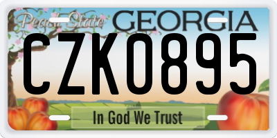 GA license plate CZK0895