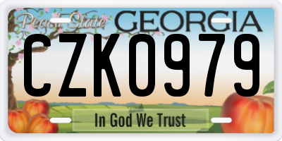 GA license plate CZK0979