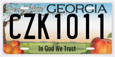 GA license plate CZK1011