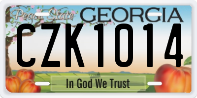 GA license plate CZK1014
