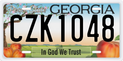 GA license plate CZK1048