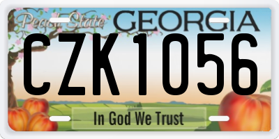 GA license plate CZK1056