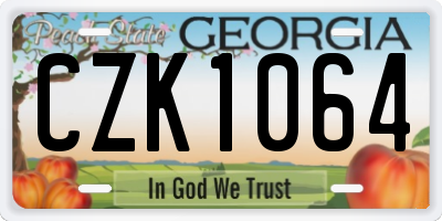 GA license plate CZK1064