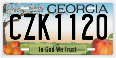 GA license plate CZK1120