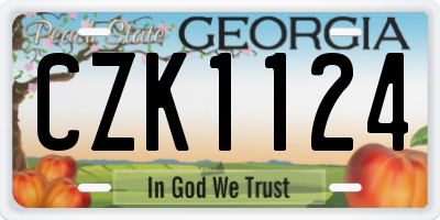 GA license plate CZK1124