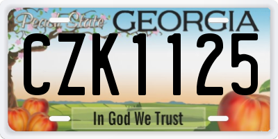 GA license plate CZK1125